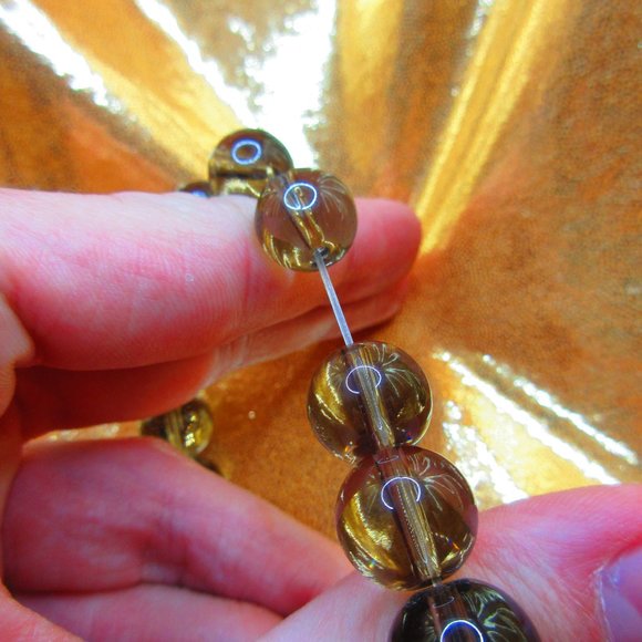 Smoky Quartz 12mm Round 7" Stretchy Gemstone Bracelet - Picture 3 of 3